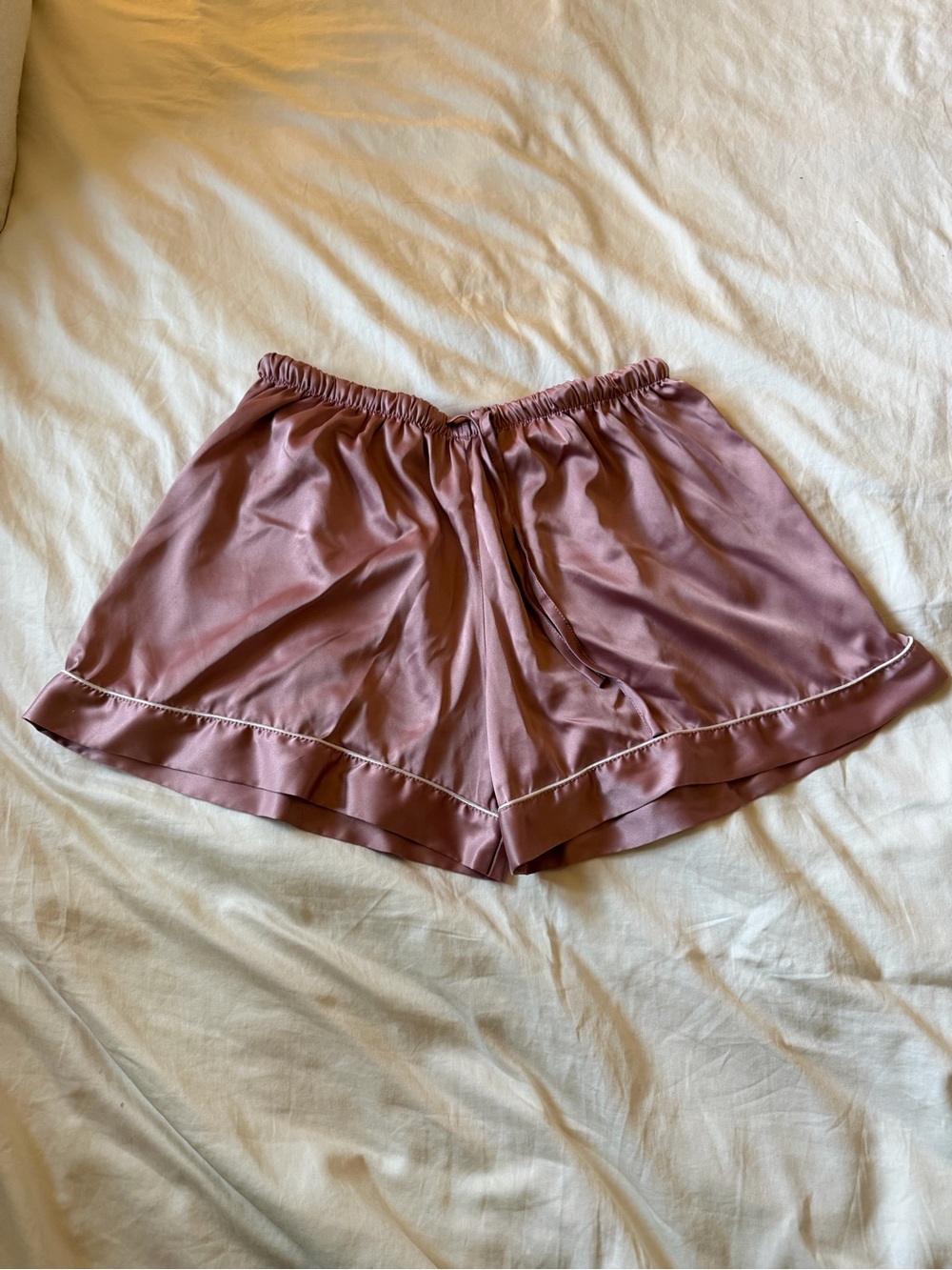 Pink Satin Pajama Shorts